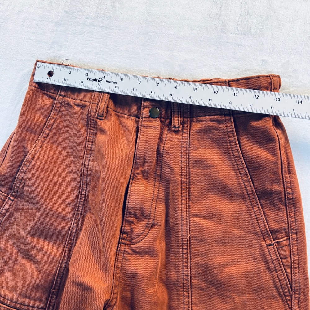 BDG Urban Outfitters Rust Orange Cargo Pants High Waisted Straight Leg Size 28 - Picture 6 of 8